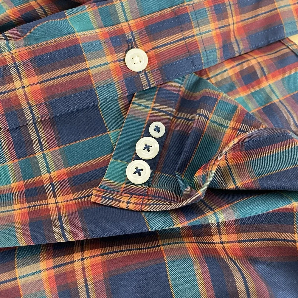 Duluth Shirt Men's Large Long Sleeve Blue Plaid Duluth‎ Untucked Nylon Stretch - Picture 11 of 12